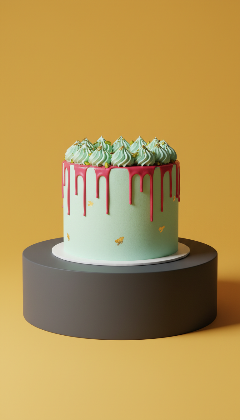 Mint Cream Pistachio Celebration Cake